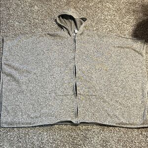 Moda Gray Hooded Poncho